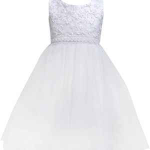 White flower girl dress, size 9-10